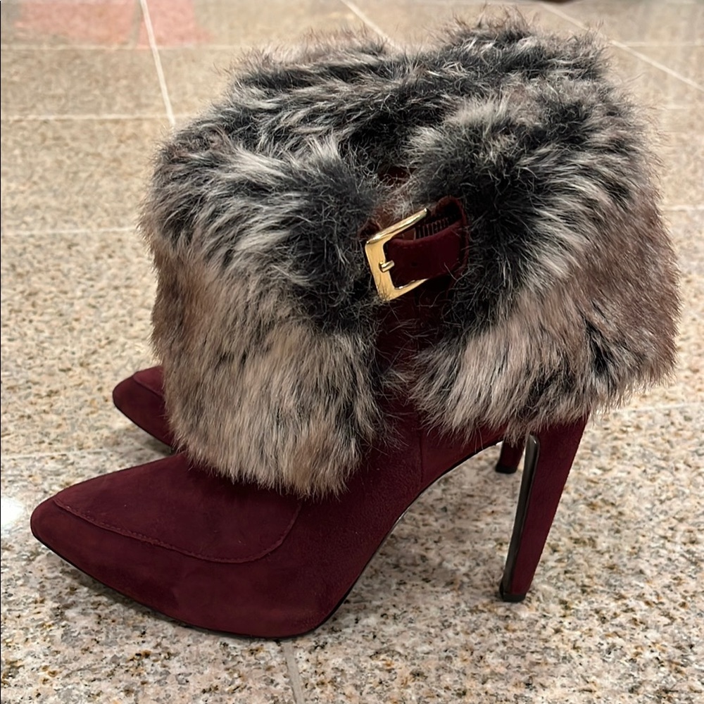 Via Spiga Faux Fur Booties Size 6.5